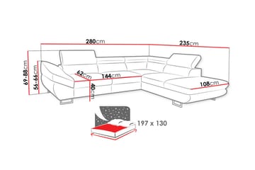 Hjørnesovesofa - Mørkegrå - Møbler - Sofaer - Sovesofaer