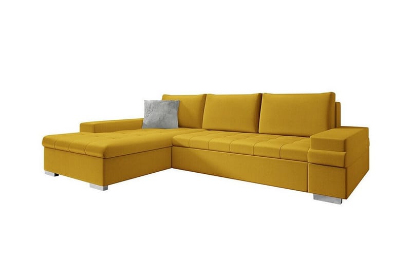 Naoma 3-seters Hjørnesovesofa - Gul - Møbler - Sofaer - Sovesofaer
