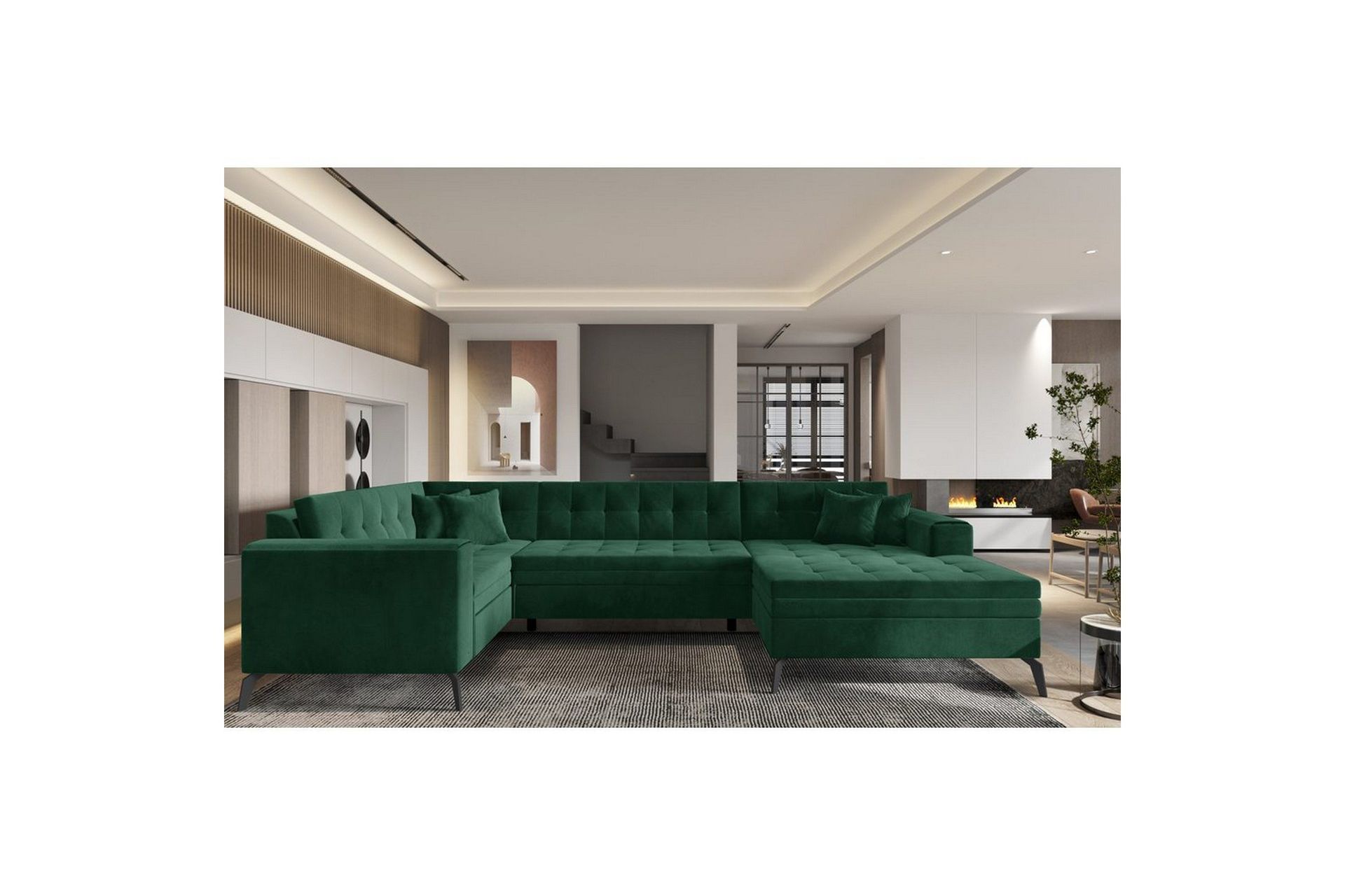 Seksjon Eltap Montez 340x180x93 cm - Loco 35, Mørkegrønn, Høyre