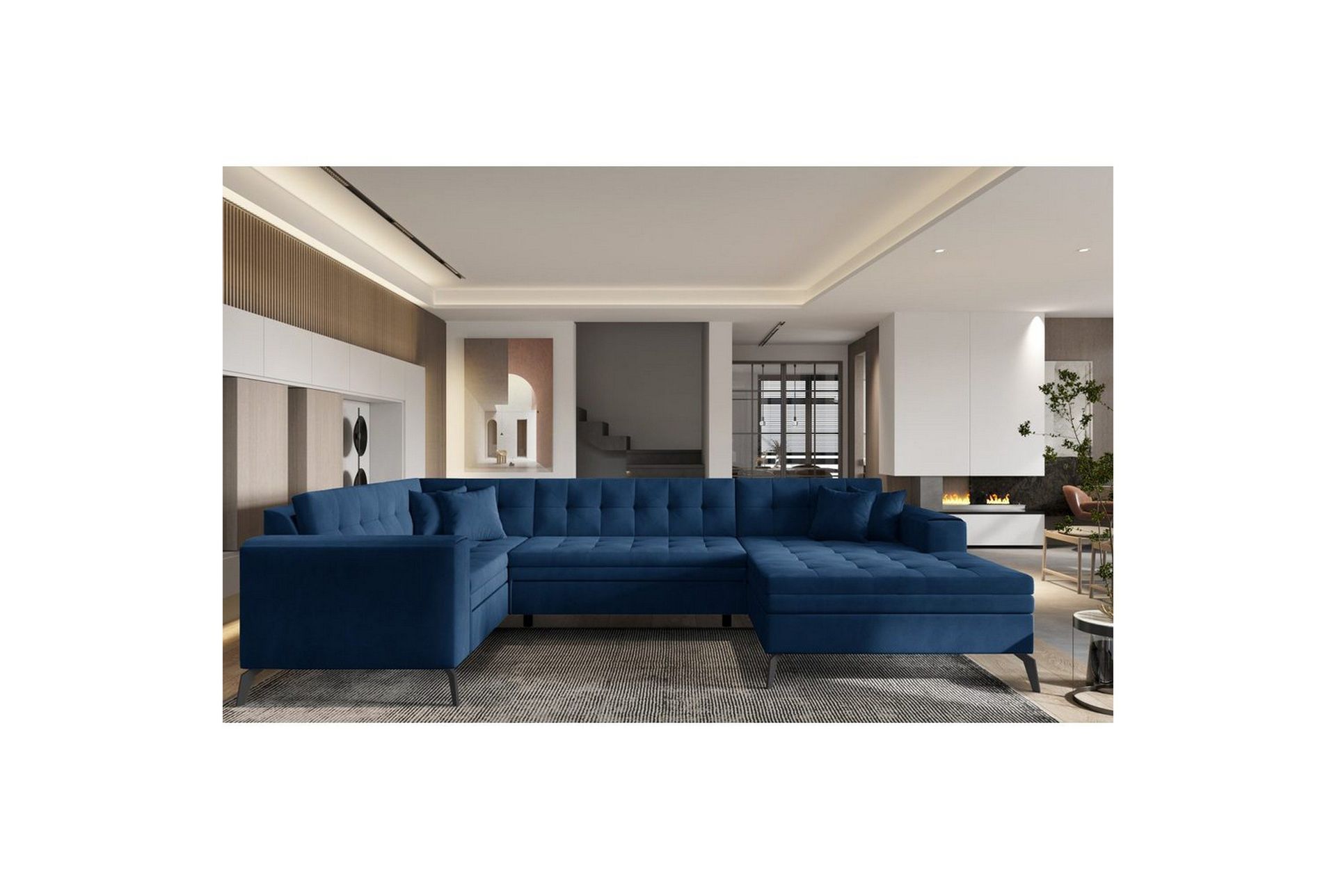 Seksjon Eltap Montez 340x180x93 cm - Nube 40, Blå, Høyre