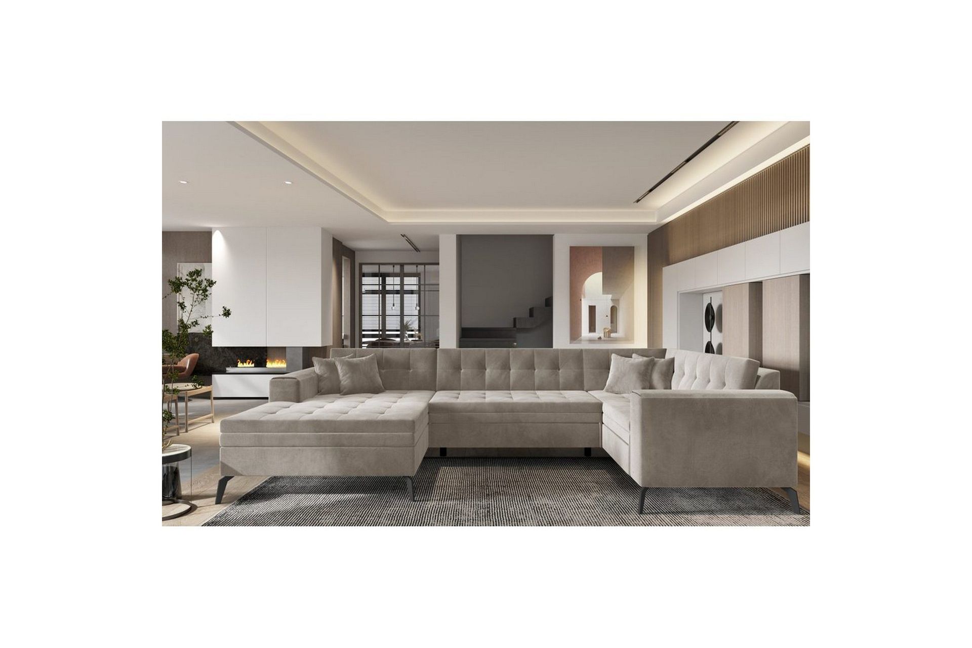 Seksjon Eltap Montez 340x180x93 cm - Sola 18, Beige, Venstre