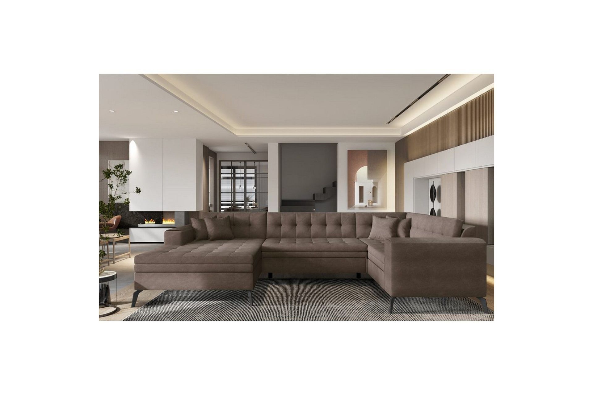 Seksjon Eltap Montez 340x180x93 cm - Poco 22, Brun, Venstre