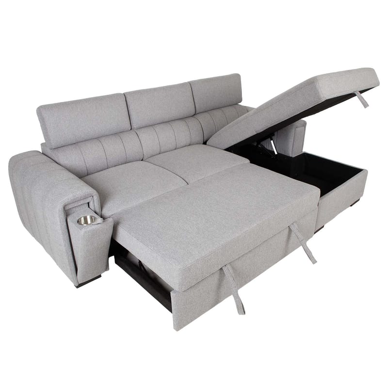 Hjørnesovesofa Selmar Høyre - Grå - Møbler - Sofaer - Sovesofaer