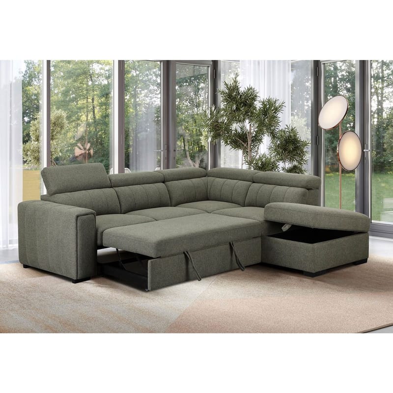 Hjørnesovesofa Selmar Høyre - Lysegrønn - Møbler - Sofaer - Sovesofaer