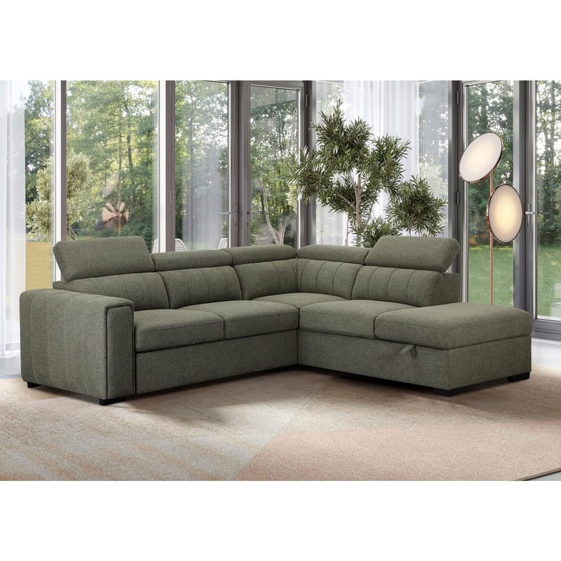Hjørnesovesofa Selmar Høyre - Lysegrønn - Møbler - Sofaer - Sovesofaer