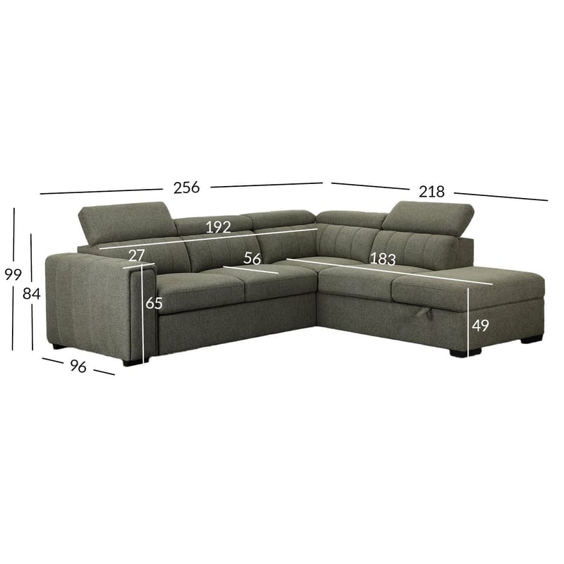 Hjørnesovesofa Selmar Høyre - Lysegrønn - Møbler - Sofaer - Sovesofaer