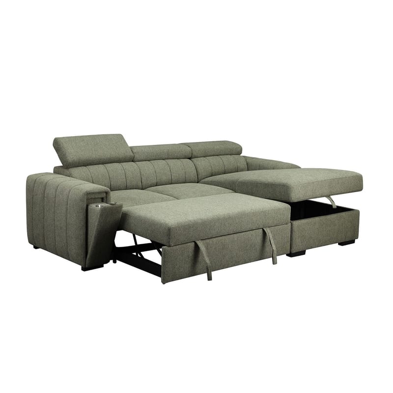 Hjørnesovesofa Selmar Høyre - Lysegrønn - Møbler - Sofaer - Sovesofaer