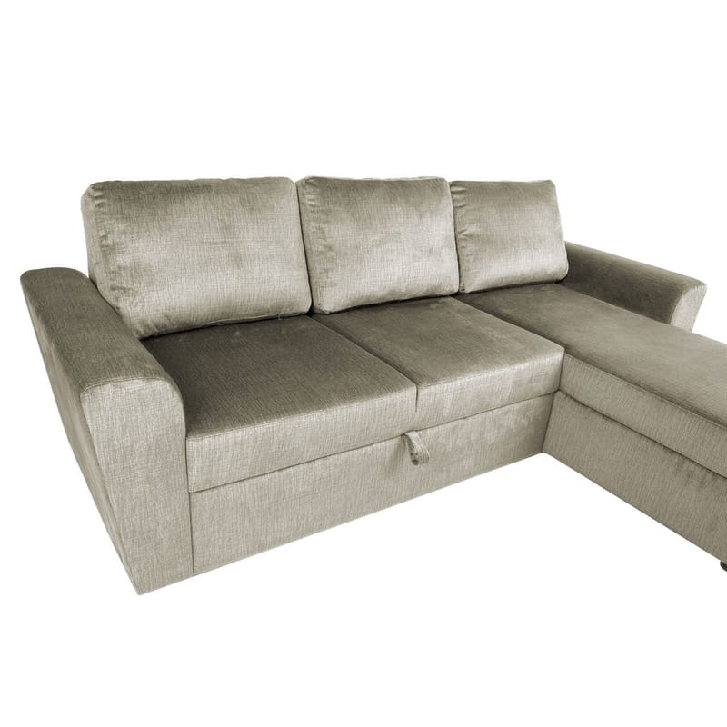 Hjørnesovesofa Tjörnö fløyel - beige fløyel - Møbler - Sofaer - Sovesofaer