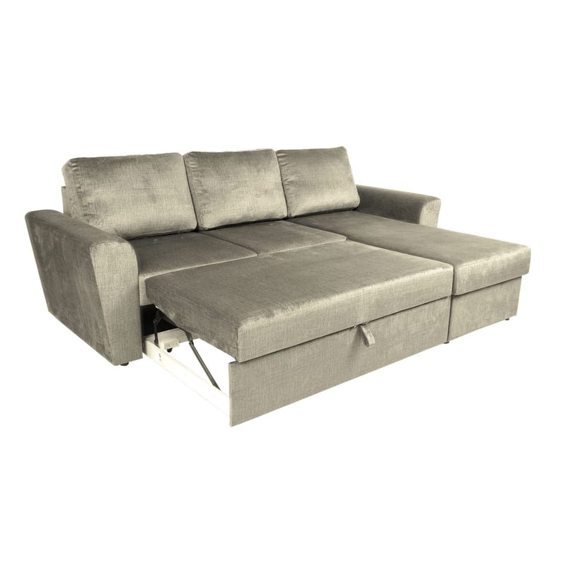 Hjørnesovesofa Tjörnö fløyel - beige fløyel - Møbler - Sofaer - Sovesofaer