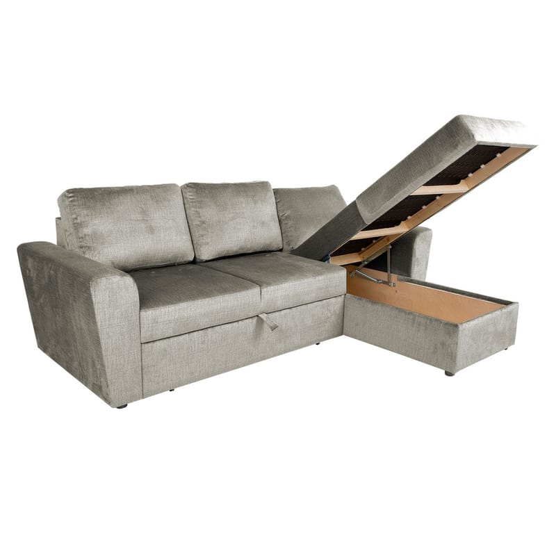 Hjørnesovesofa Tjörnö fløyel - beige fløyel - Møbler - Sofaer - Sovesofaer