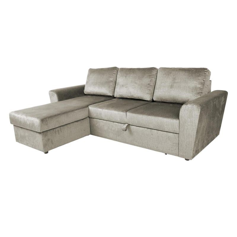 Hjørnesovesofa Tjörnö fløyel - beige fløyel - Møbler - Sofaer - Sovesofaer