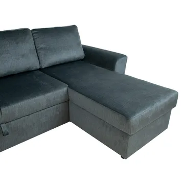Hjørnesovesofa Tjörnö - Grønn fløyel - Møbler - Sofaer - Sovesofaer