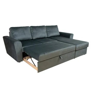 Hjørnesovesofa Tjörnö - Grønn fløyel - Møbler - Sofaer - Sovesofaer