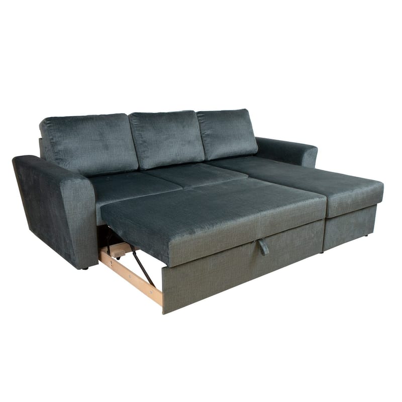 Hjørnesovesofa Tjörnö - Grønn fløyel - Møbler - Sofaer - Sovesofaer
