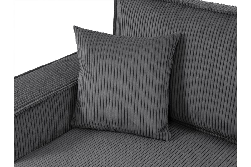 Hobson Sovesofa med Dobbel Sjeselong 4-seter i Plysj - Grå - Møbler - Sofaer - Sovesofaer