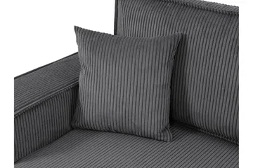 Hobson Sovesofa med Dobbel Sjeselong 4-seter i Plysj - Grå - Møbler - Sofaer - Sovesofaer