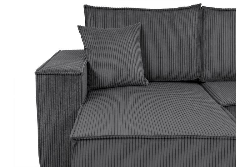 Hobson Sovesofa med Dobbel Sjeselong 4-seter i Plysj - Beige - Møbler - Sofaer - Sovesofaer