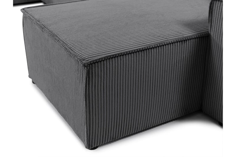 Hobson Sovesofa med Dobbel Sjeselong 4-seter i Plysj - Beige - Møbler - Sofaer - Sovesofaer