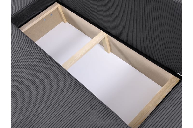 Hobson Sovesofa med Dobbel Sjeselong 4-seter i Plysj - Beige - Møbler - Sofaer - Sovesofaer