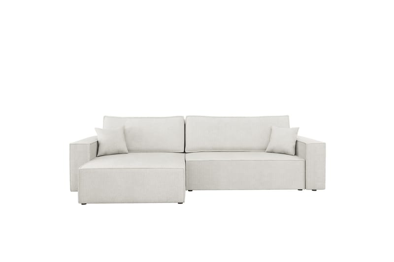 Hobson Sovesofa med Sjeselong 3-seter i Plysj, Hvit