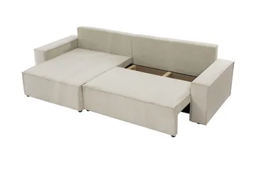 Hobson Sovesofa med Sjeselong 3-seter i Plysj - Grå - Møbler - Sofaer - Sovesofaer