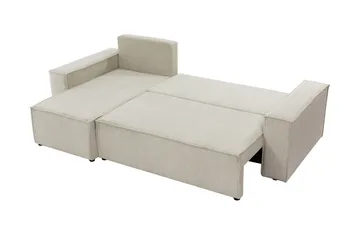 Hobson Sovesofa med Sjeselong 3-seter i Plysj - Grå - Møbler - Sofaer - Sovesofaer