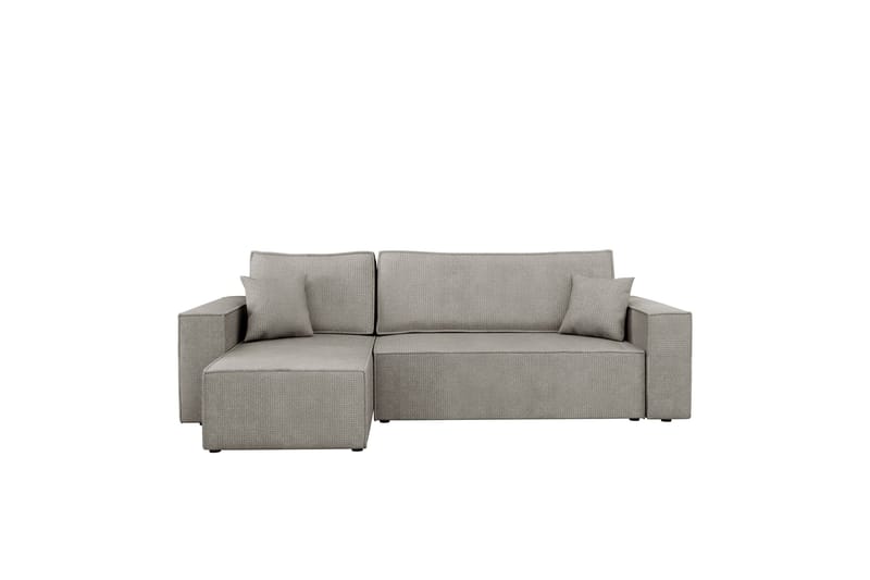 Hobson Sovesofa med Sjeselong 3-seter i Plysj - Grå - Møbler - Sofaer - Sovesofaer