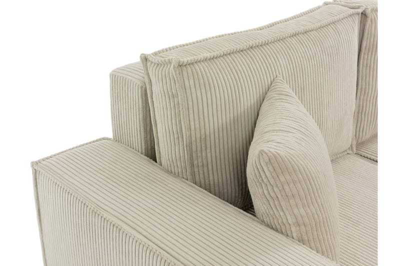 Hobson Sovesofa med Sjeselong 3-seter i Plysj - Grå - Møbler - Sofaer - Sovesofaer