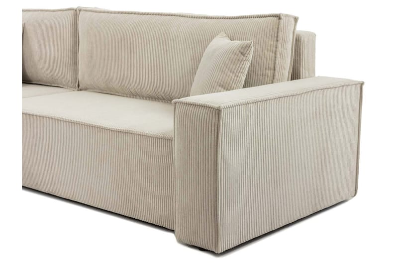 Hobson Sovesofa med Sjeselong 3-seter i Plysj - Grå - Møbler - Sofaer - Sovesofaer