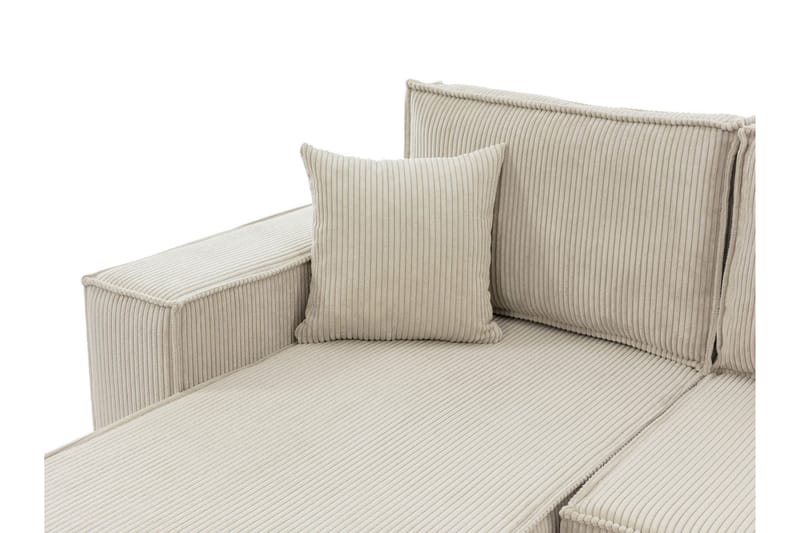 Hobson Sovesofa med Sjeselong 3-seter i Plysj - Grå - Møbler - Sofaer - Sovesofaer