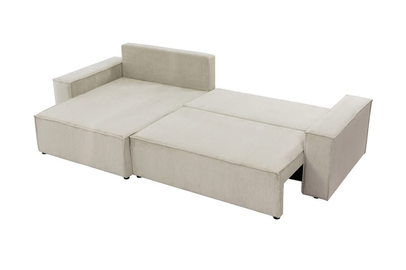 Hobson Sovesofa med Sjeselong 3-seter i Plysj - Grå - Møbler - Sofaer - Sovesofaer