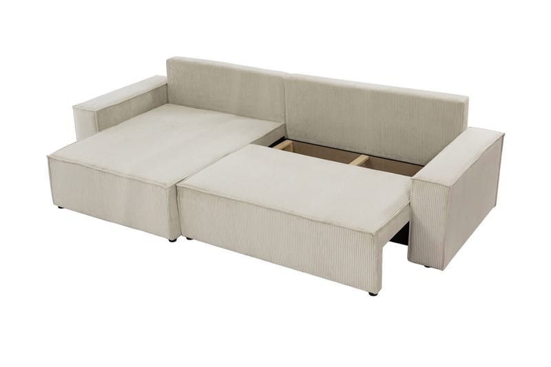 Hobson Sovesofa med Sjeselong 3-seter i Plysj - Grå - Møbler - Sofaer - Sovesofaer