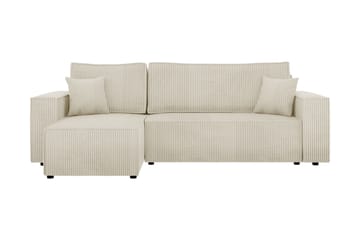 Hobson Sovesofa med Sjeselong 3-seter i Plysj - Beige - Møbler - Sofaer - Sovesofaer