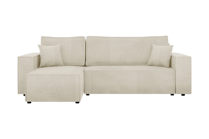 Hobson Sovesofa med Sjeselong 3-seter i Plysj - Grå - Møbler - Sofaer - Sovesofaer