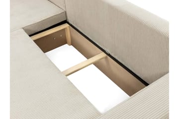 Hobson Sovesofa med Sjeselong 3-seter i Plysj - Beige - Møbler - Sofaer - Sovesofaer