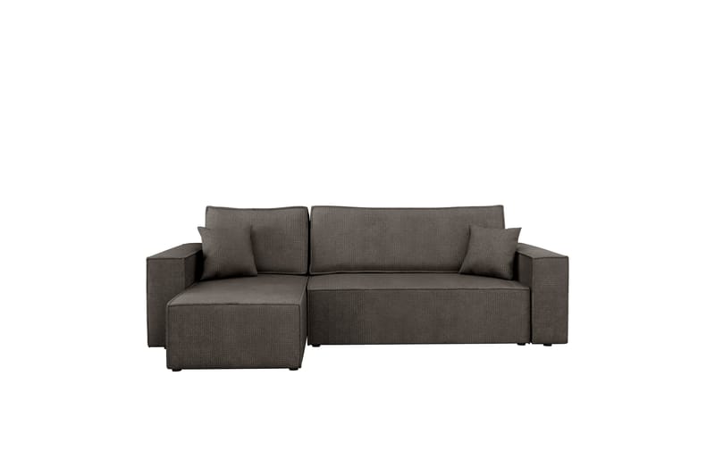 Hobson Sovesofa med Sjeselong 3-seter i Plysj - Grå - Møbler - Sofaer - Sovesofaer