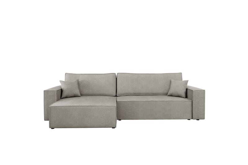 Hobson Sovesofa med Sjeselong 3-seter i Plysj - Grå - Møbler - Sofaer - Sovesofaer
