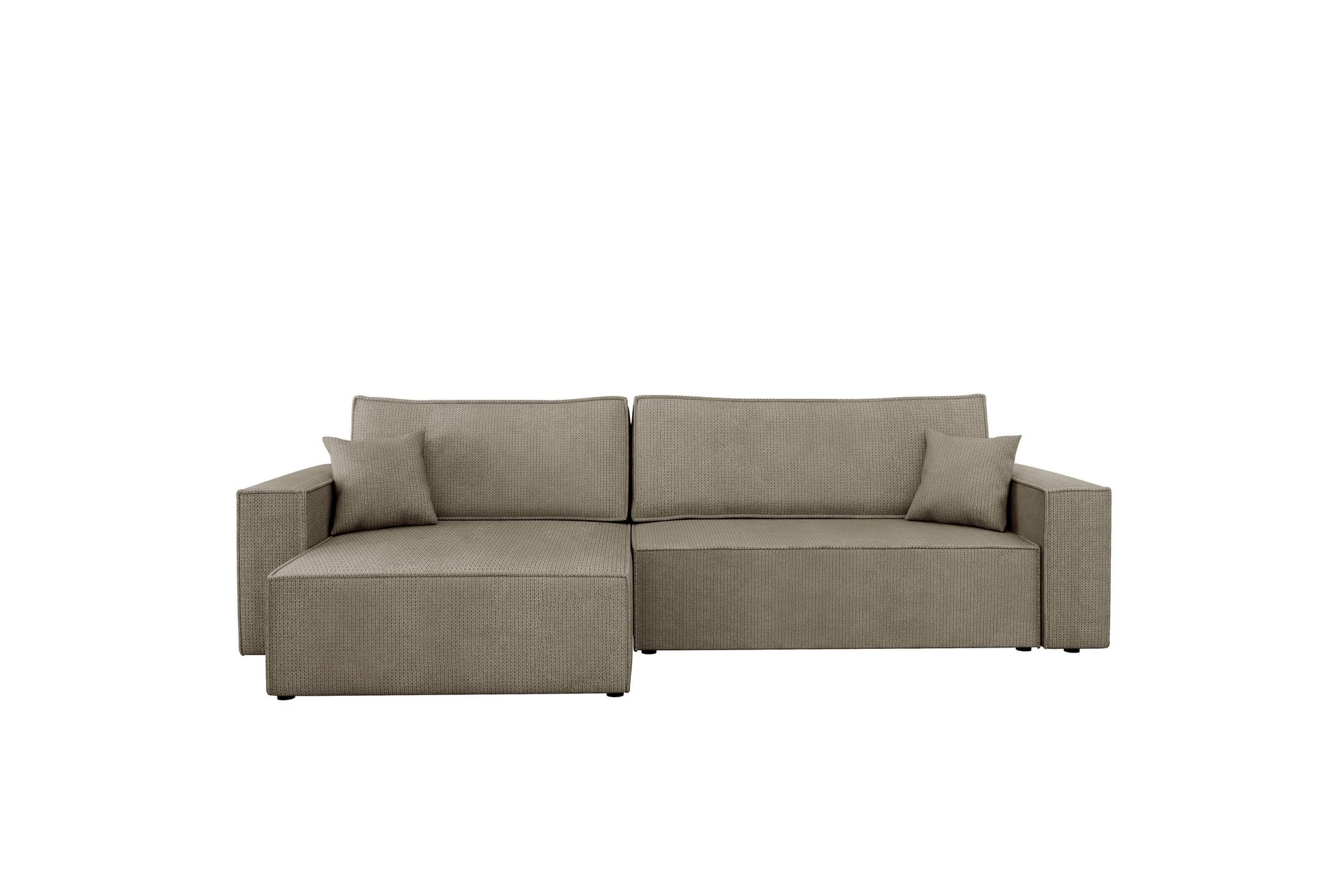 Hobson Sovesofa med Sjeselong 3-seter i Plysj - Brun - Møbler - Sofaer - Sovesofaer
