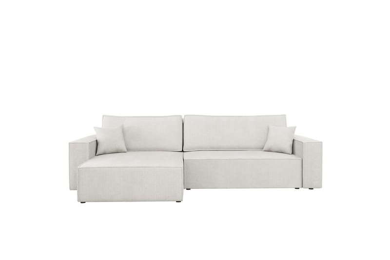 Hobson Sovesofa med Sjeselong 3-seter i Plysj - Hvit - Møbler - Sofaer - Sovesofaer