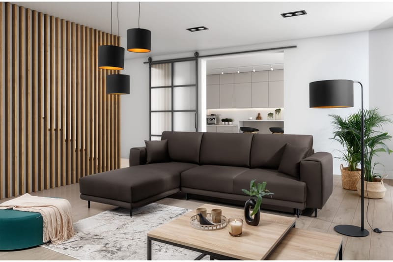 Hopland 3-seters Sovesofa m. Divan med Oppbevaring - Grå - Møbler - Sofaer - Sovesofaer