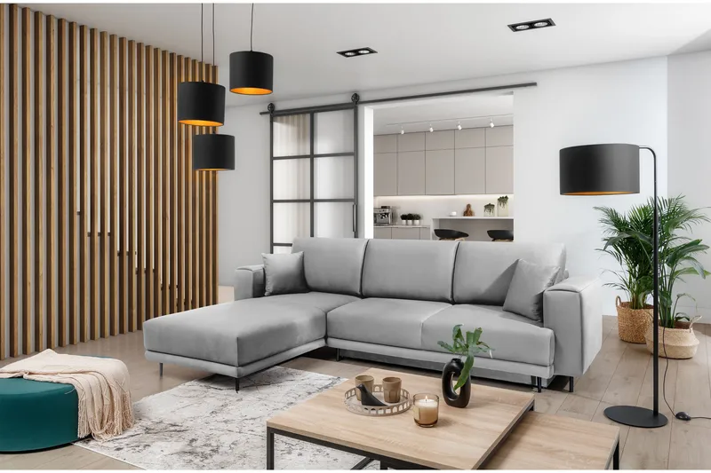 Hopland 3-seters Sovesofa m. Divan med Oppbevaring - Grå - Møbler - Sofaer - Sovesofaer