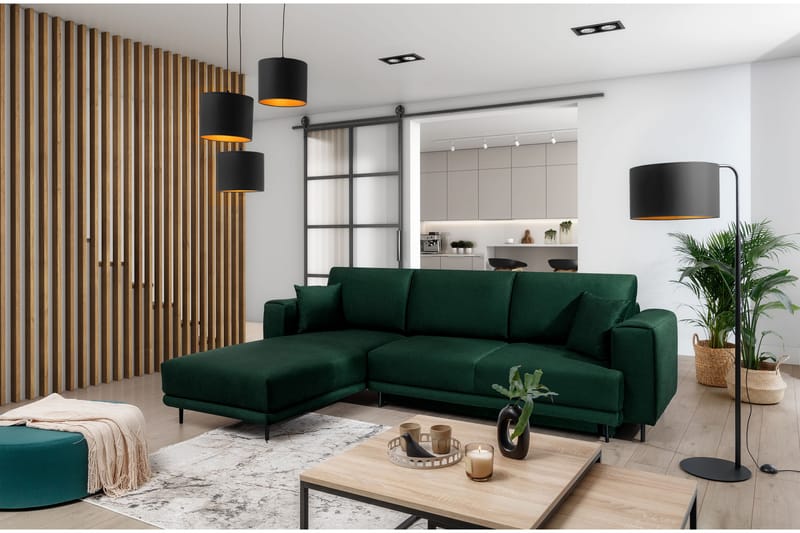 Hopland 3-seters Sovesofa m. Divan med Oppbevaring - Grønn - Møbler - Sofaer - Sovesofaer