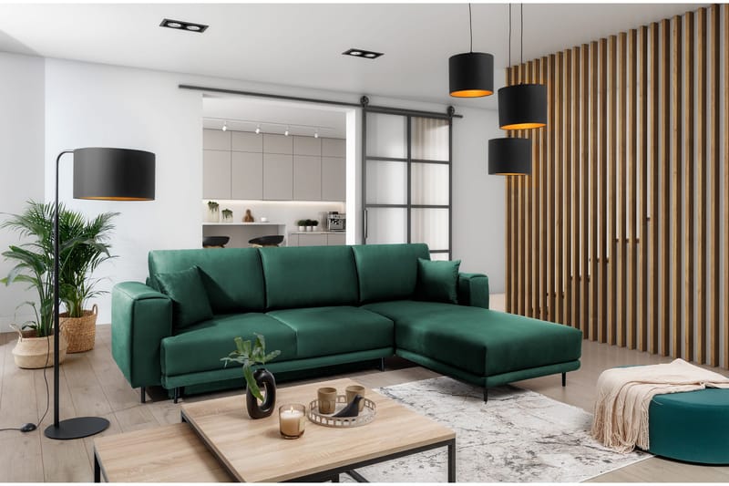 Hopland 3-seters Sovesofa m. Divan med Oppbevaring - Grønn - Møbler - Sofaer - Sovesofaer