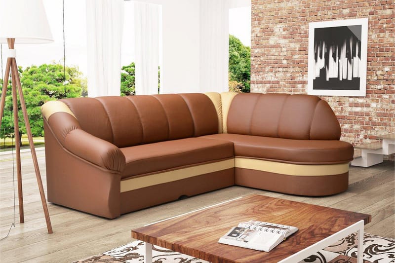 Hung Sovesofa med Divan - Brun - Sovesofaer - Sovesofa divan