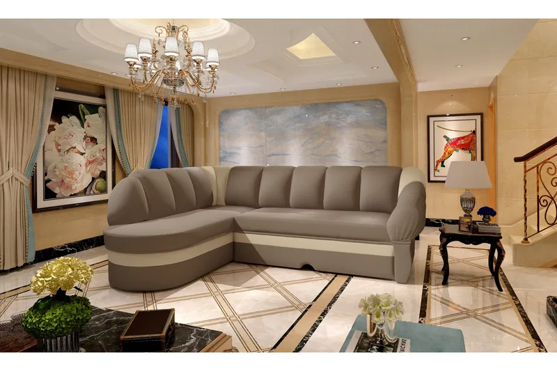 Hung Sovesofa med Divan, Brun