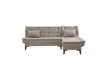 Hunterville 4-seter Venstre L-formet Sovesofa 107x225 cm i Stoff - Beige - Møbler - Sofaer - Sovesofaer