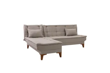 Hunterville 4-seter Venstre L-formet Sovesofa 107x225 cm i Stoff - Beige - Møbler - Sofaer - Sovesofaer