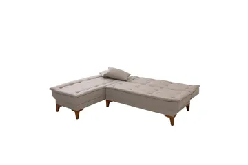 Hunterville 4-seter Venstre L-formet Sovesofa 107x225 cm i Stoff - Beige - Møbler - Sofaer - Sovesofaer