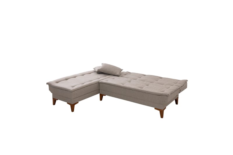 Hunterville 4-seter Venstre L-formet Sovesofa 107x225 cm i Stoff - Beige - Møbler - Sofaer - Sovesofaer
