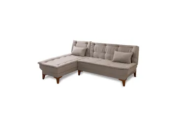 Hunterville 4-seter Venstre L-formet Sovesofa 107x225 cm i Stoff - Beige - Møbler - Sofaer - Sovesofaer